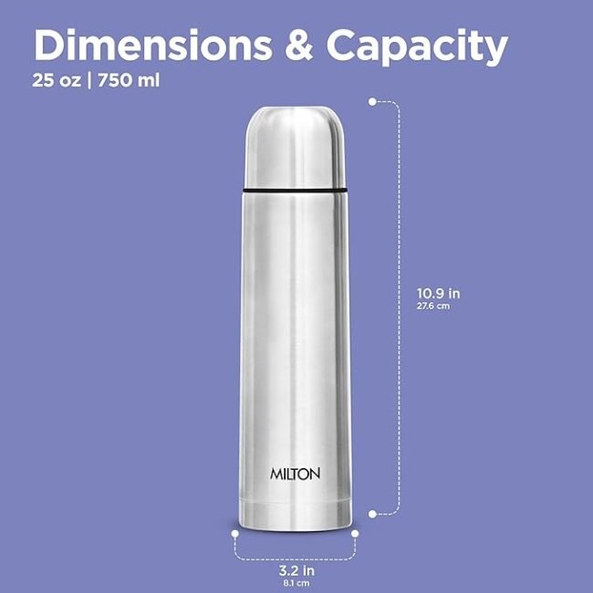 MILTON Stainless Steel Fridge Water Bottle 750 Ml - Image 2