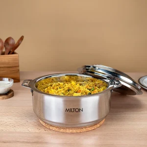 MILTON Galaxia Double Walled Stainless Steel Casserole, 7.5 litres, Silver