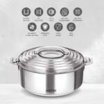 MILTON Galaxia Double Walled Stainless Steel Casserole, 7.5 litres, Silver - Image 4